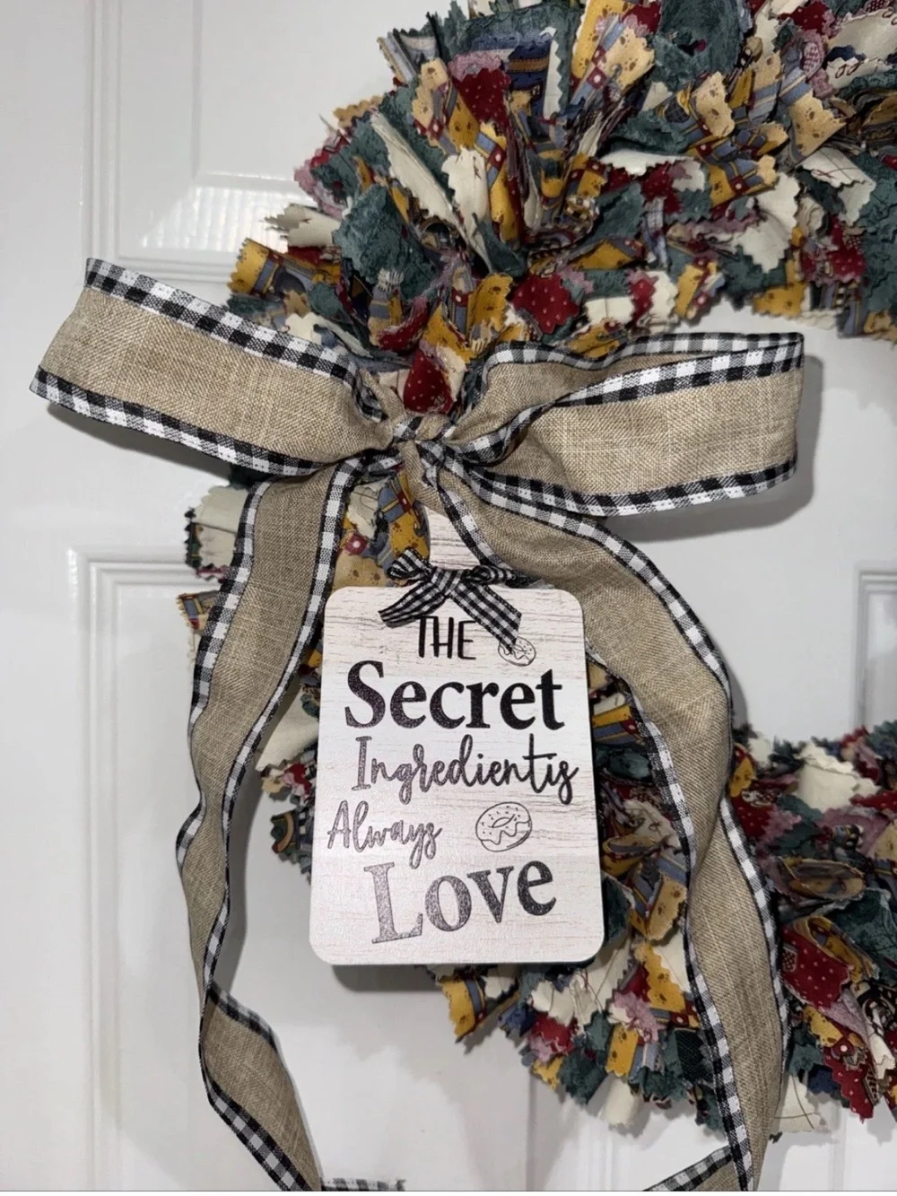 Handmade Rag Wreath Grandmacore Cottage Eclectic Grannie's Kitchen NEW SEE NOTE